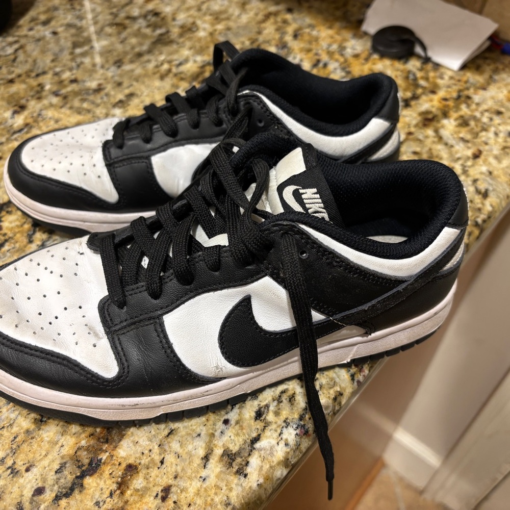 Nike Men's Black and White Court Vision; Low-Top Sneakers
